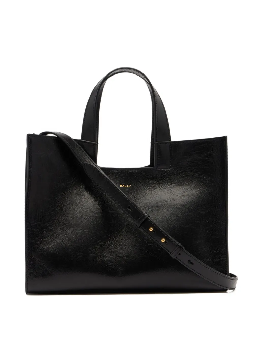 Bally Logo-detail Leather Tote Bag In Black