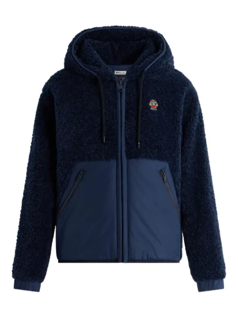 Bally embroidered fleece hooded jacket