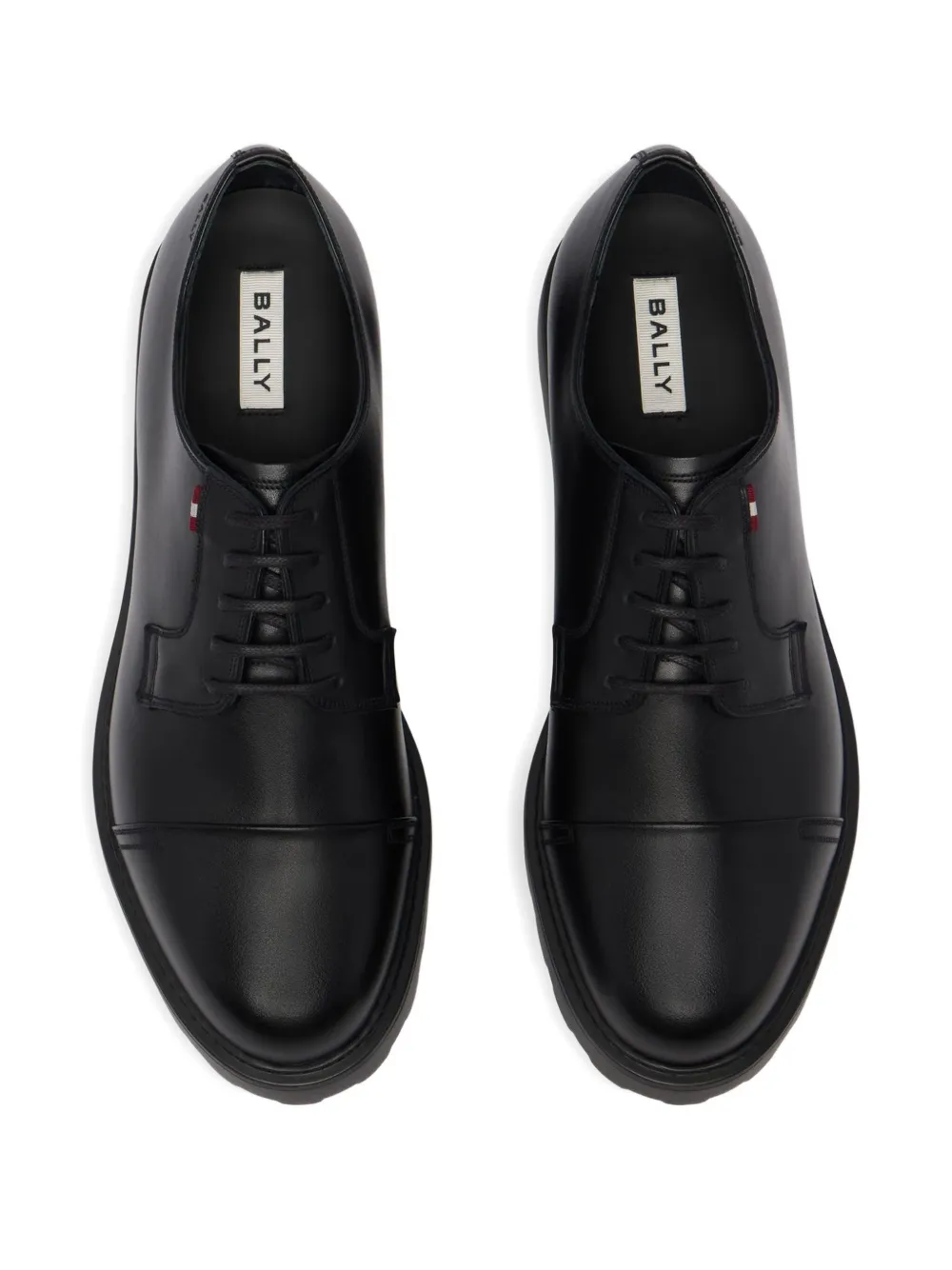 Bally Gusto leren derby schoenen met logo Zwart