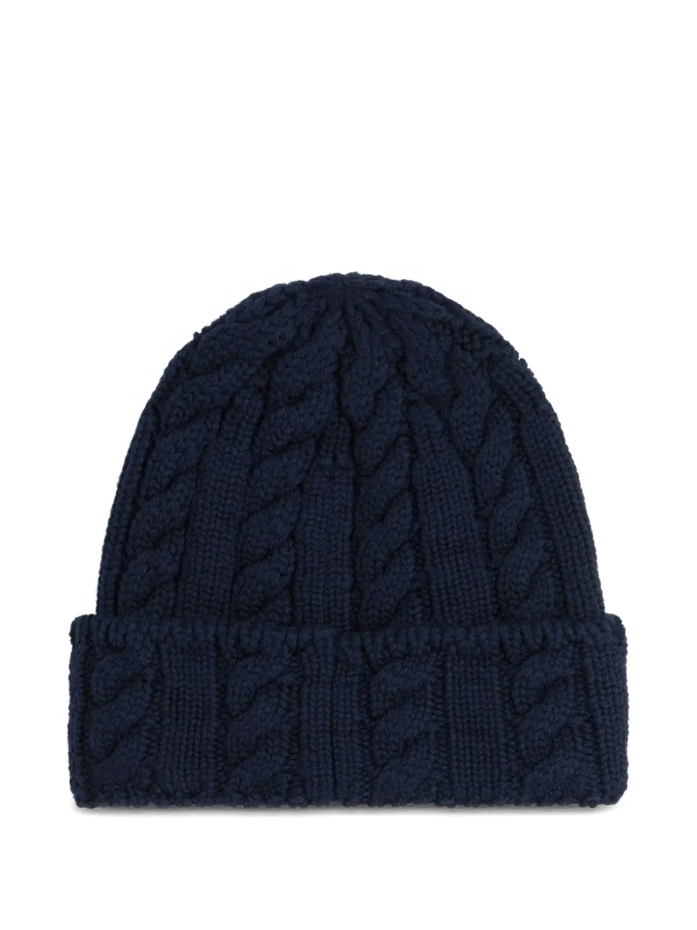 Bally Kabelgebreide muts met label - Blauw