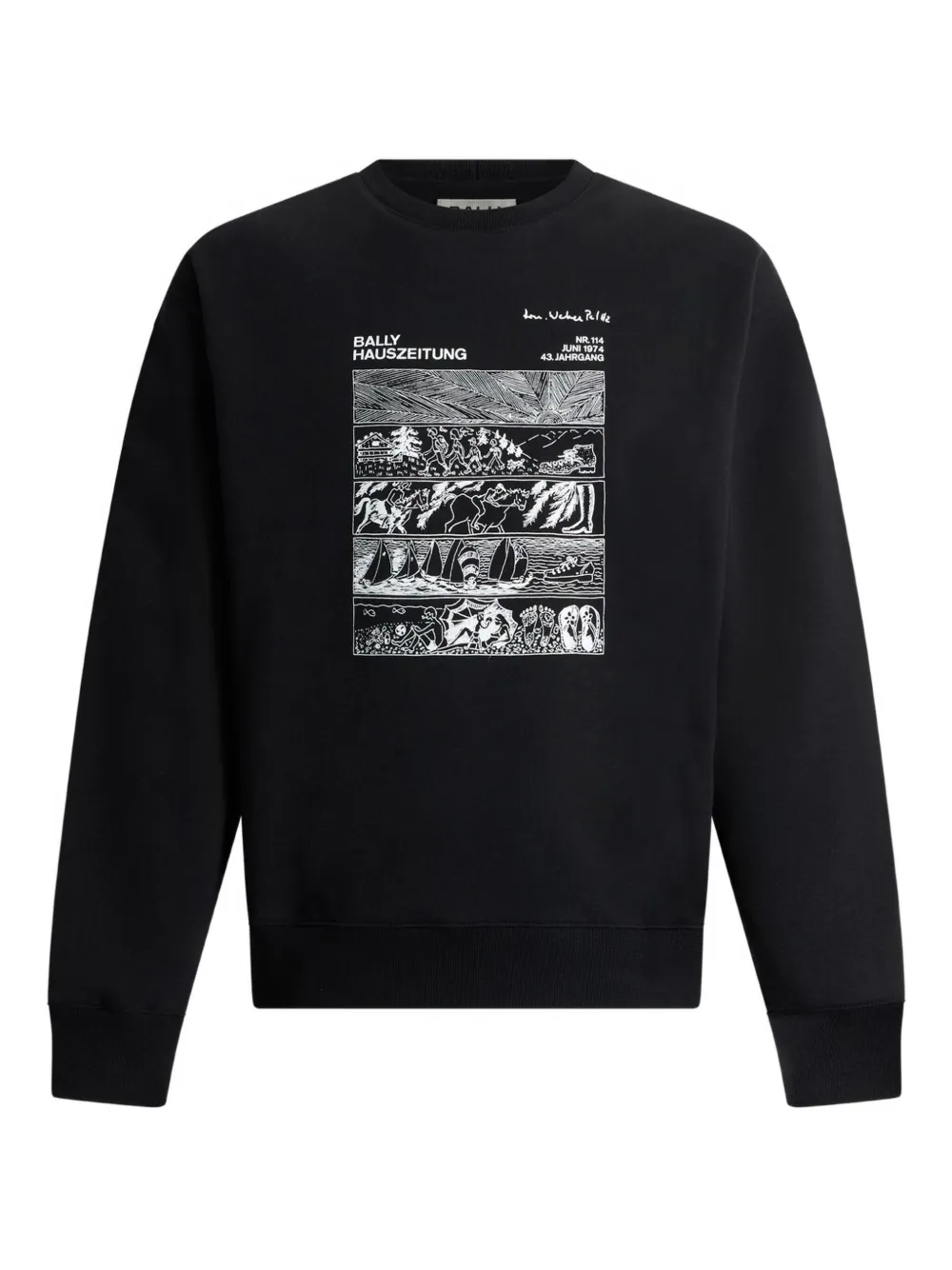 Bally Embroidered Graphic Sweatshirt In Black