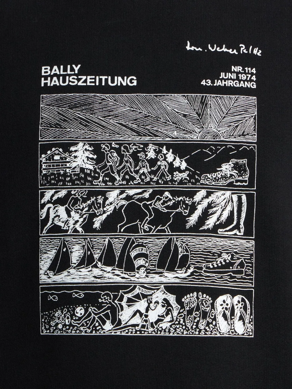 Bally Sweater met borduurwerk en grafische print Zwart