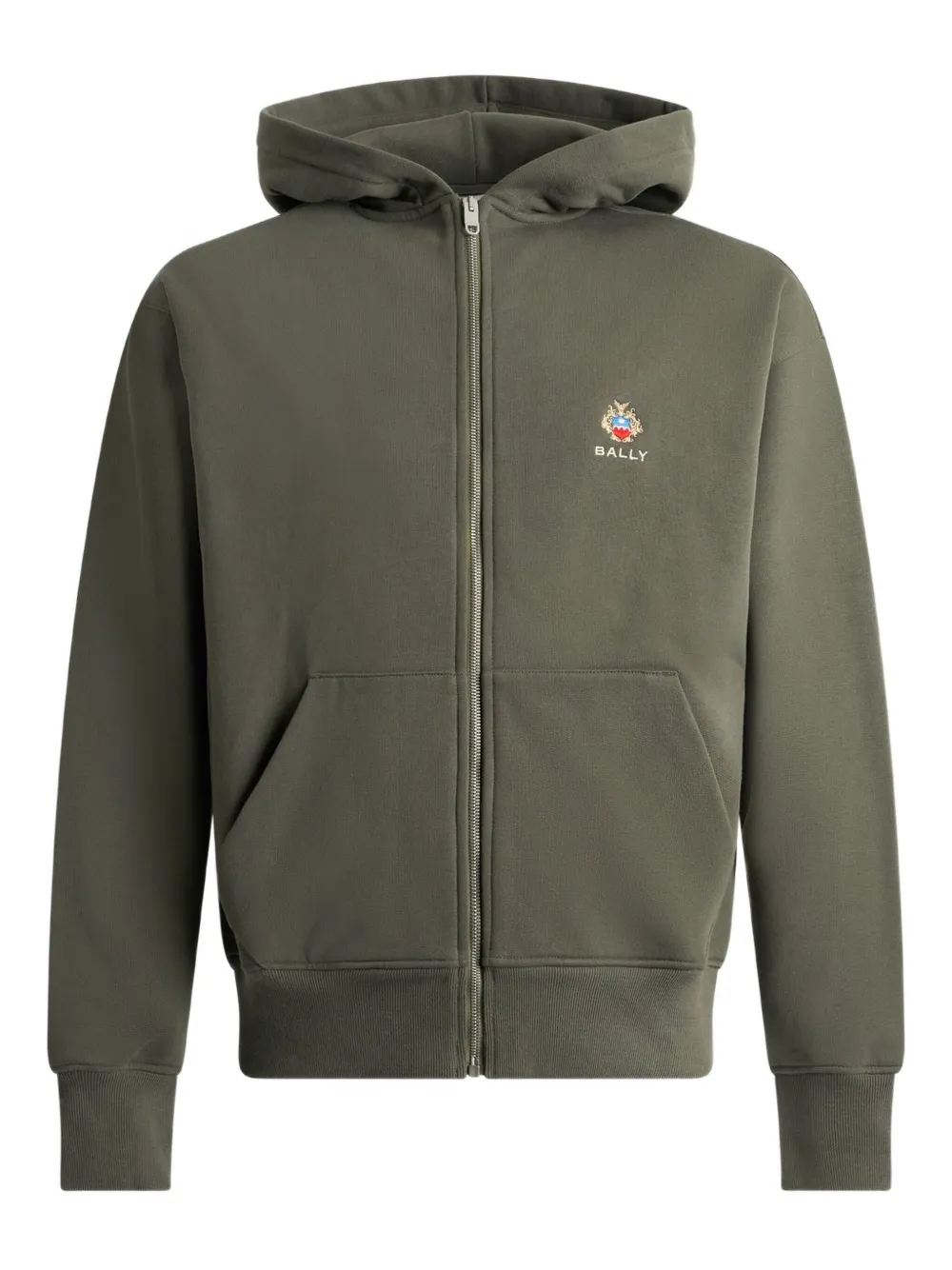 Bally embroidered zip-up hoodie | Green | Image 1