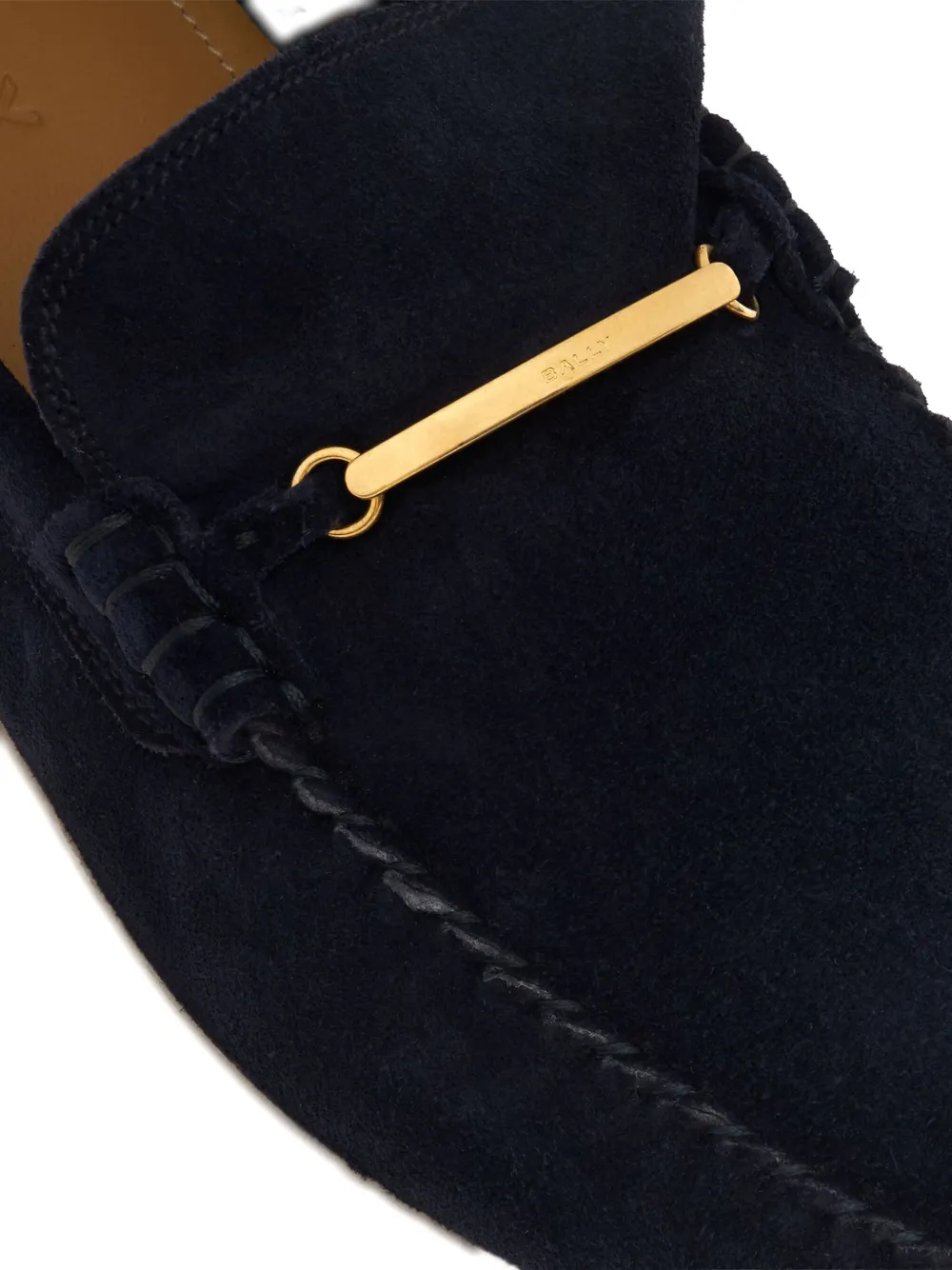 Bally Gesmockte mocassin met metalen detail Blauw