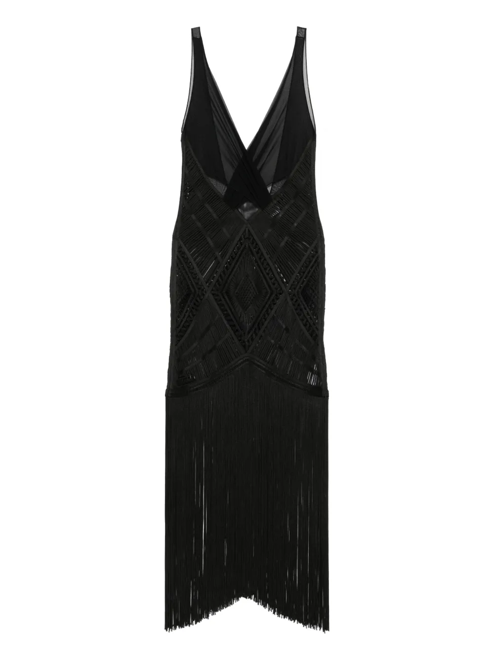 The Attico fringed midi dress | Black | Image 1