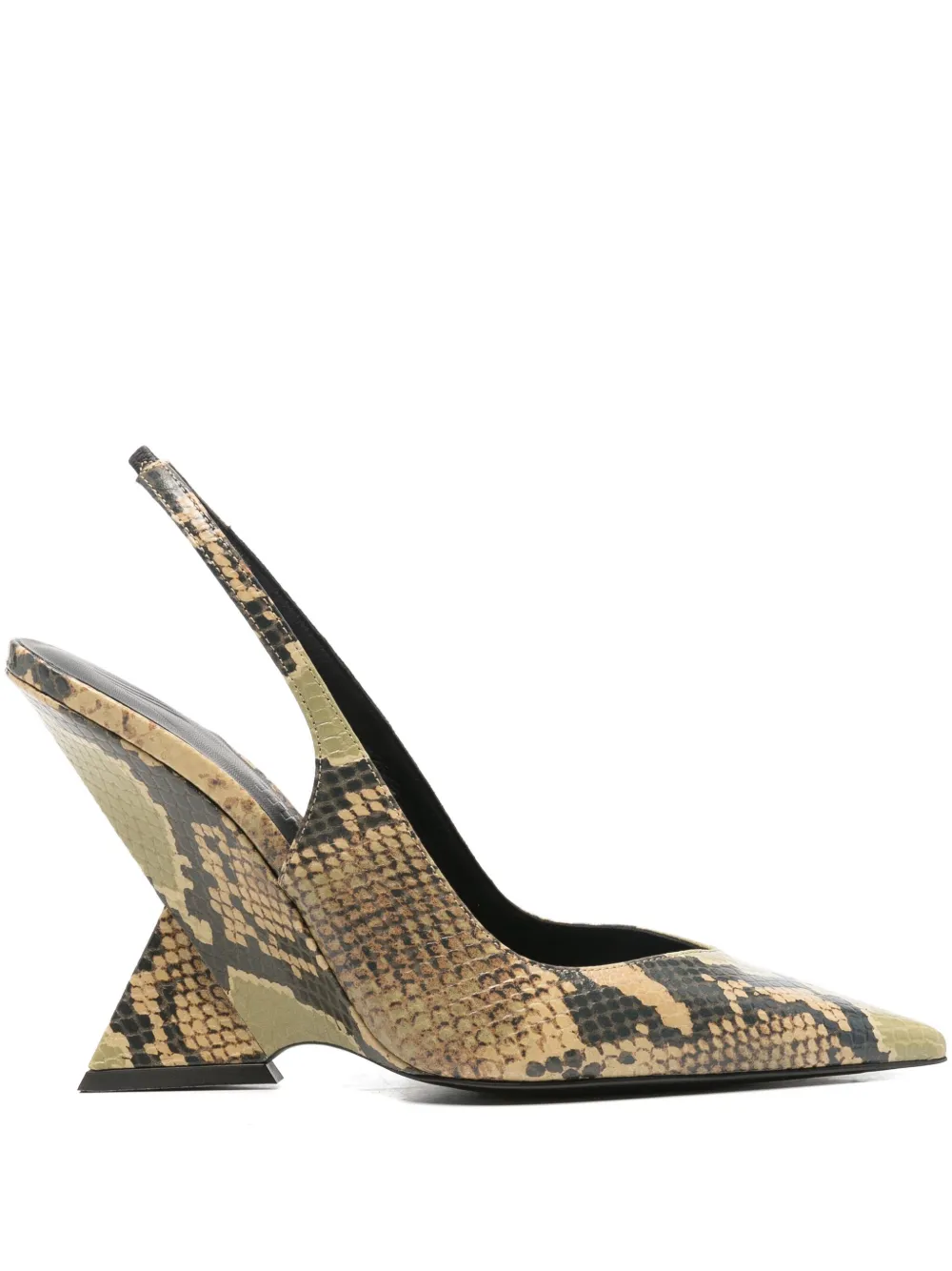 The Attico 105 mm pumps met slangenprint Groen