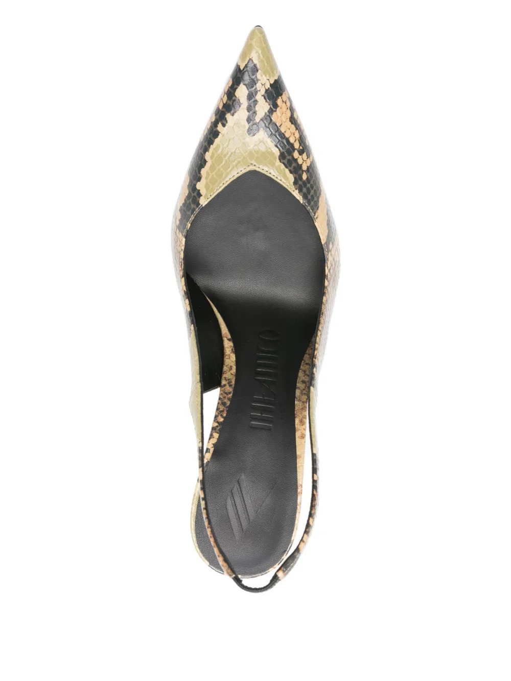 The Attico 105 mm pumps met slangenprint Groen