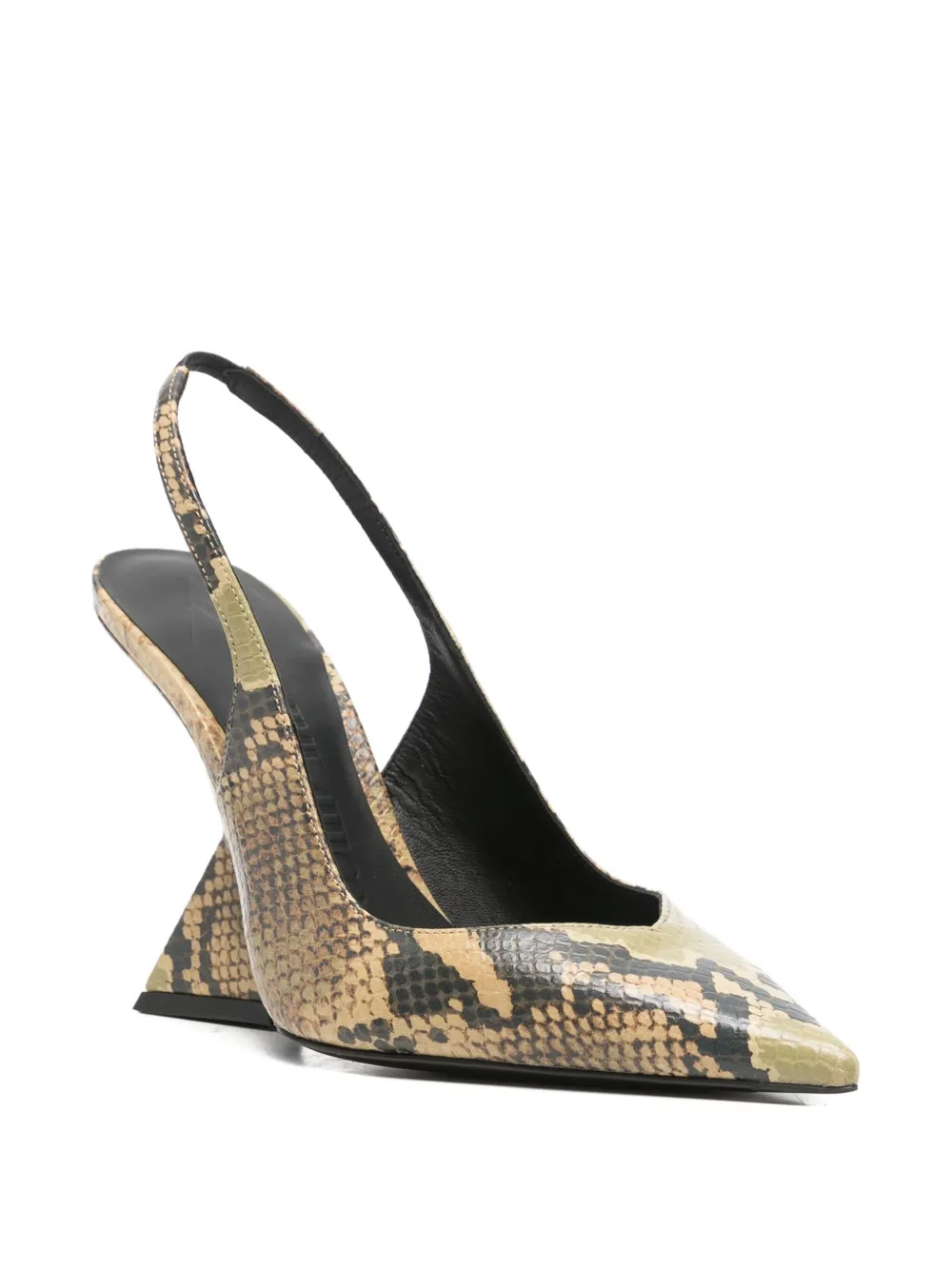 The Attico 105 mm pumps met slangenprint Groen