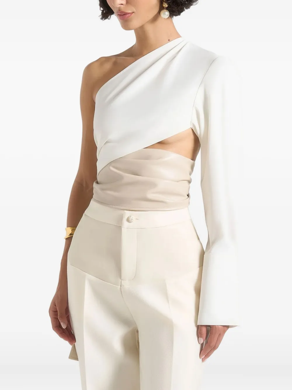 Manière De Voir Coralie One-shoulder Top In White