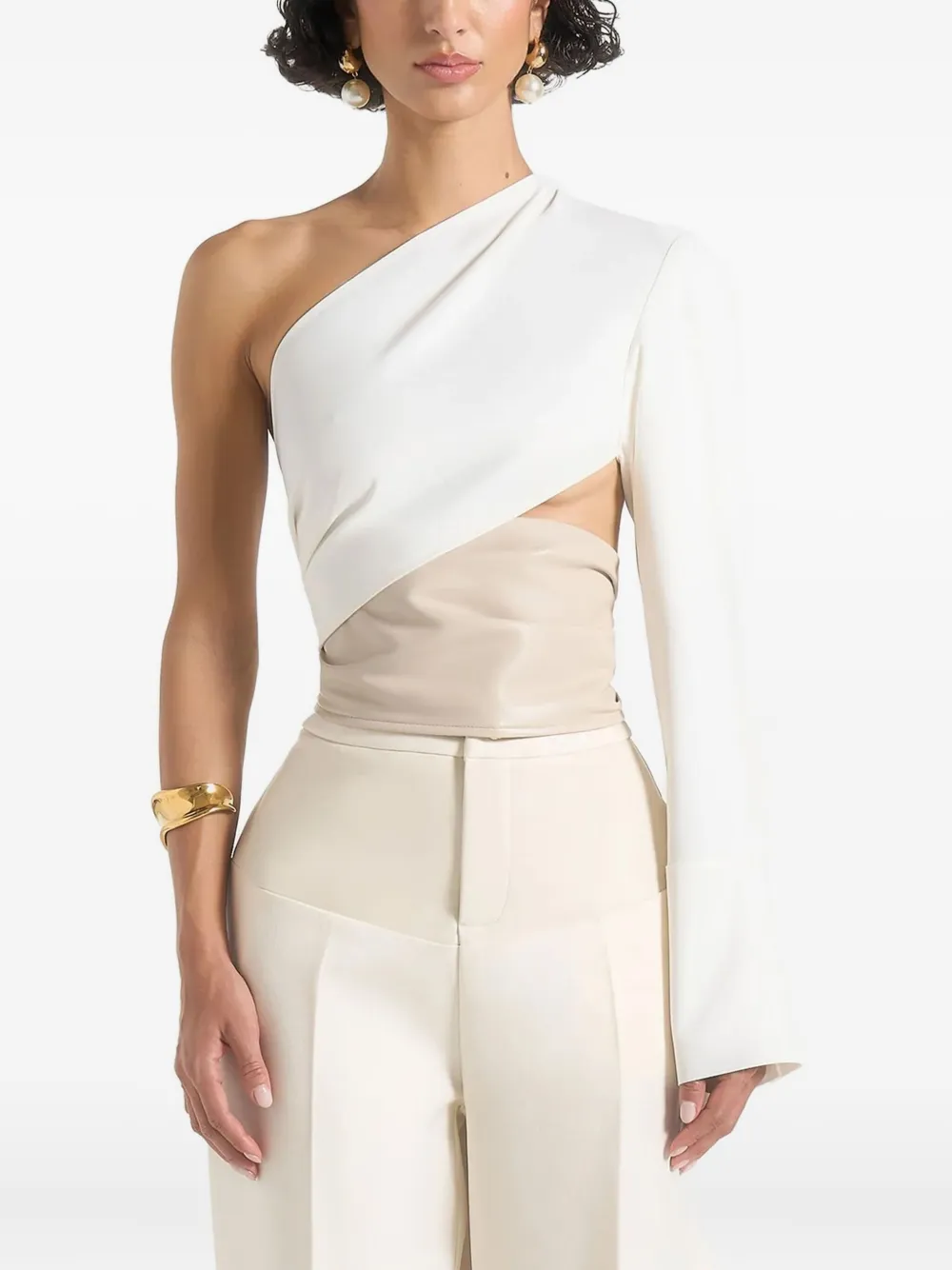 Manière De Voir Coralie one-shoulder top | White | Image 1
