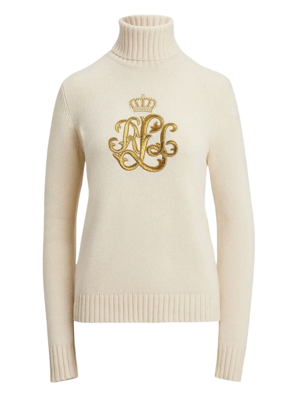 Lauren Ralph Lauren embroidered turtleneck sweater - Toni neutri