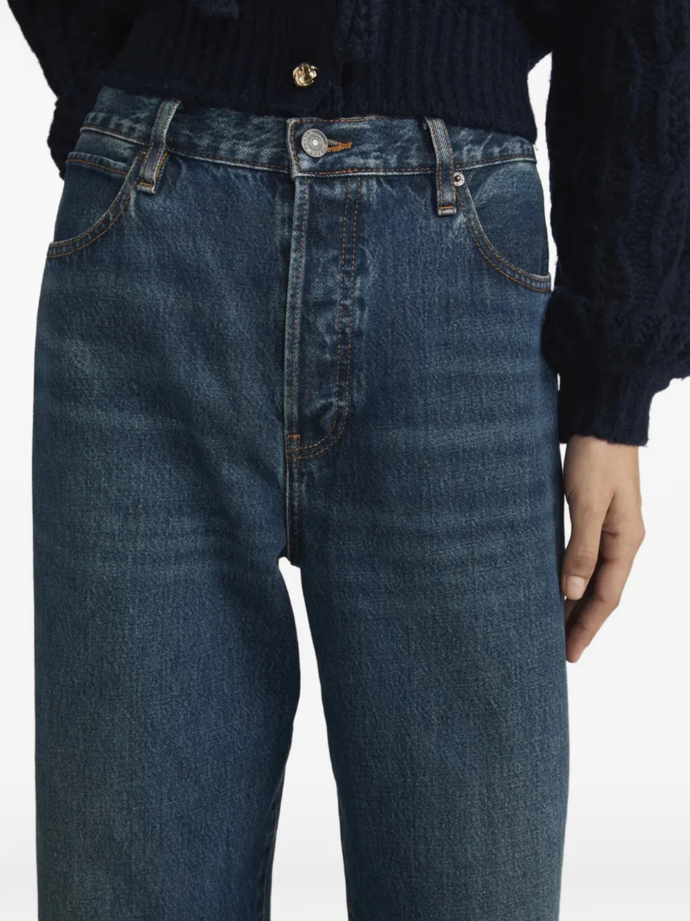 FRAME Broek met wijde pijpen Blauw