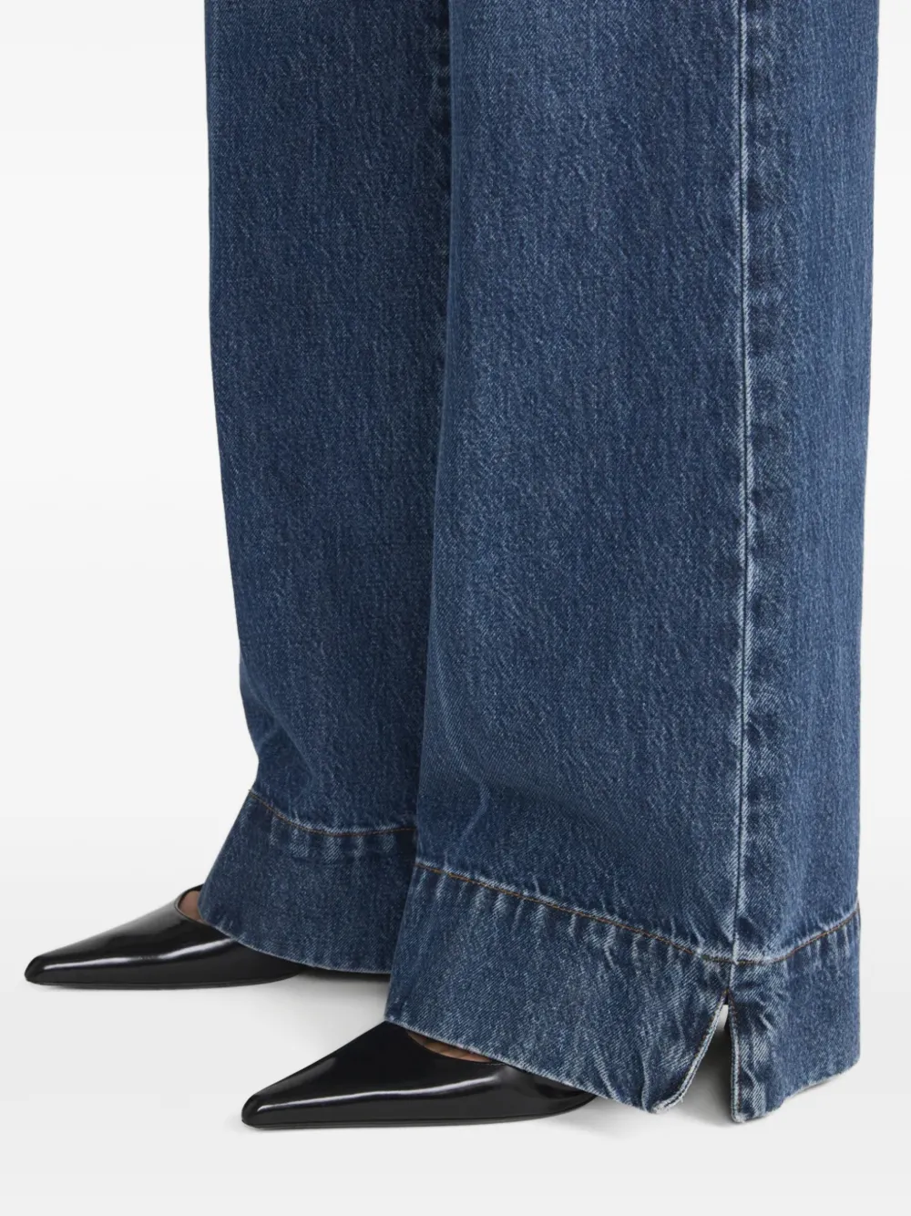 FRAME Broek met wijde pijpen Blauw