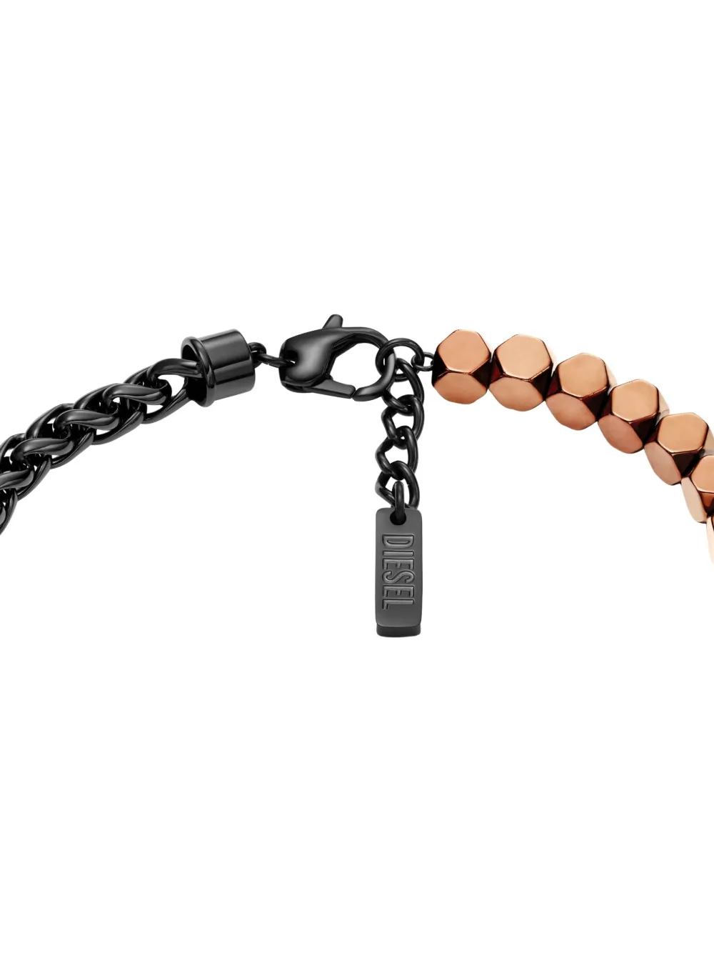 Diesel Chain Beaded Bracelet In Brown