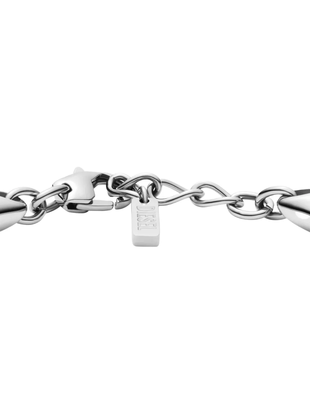 Diesel Cutout Oval Logo Bracelet In Black