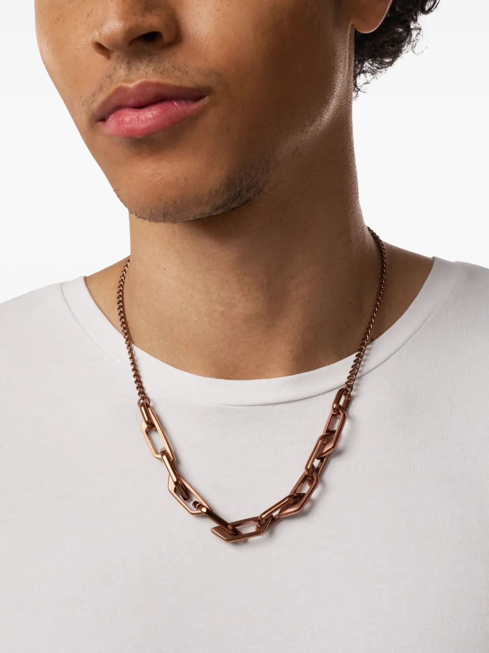 Diesel Dx1646200 interlocking logo chain necklace - Bruin