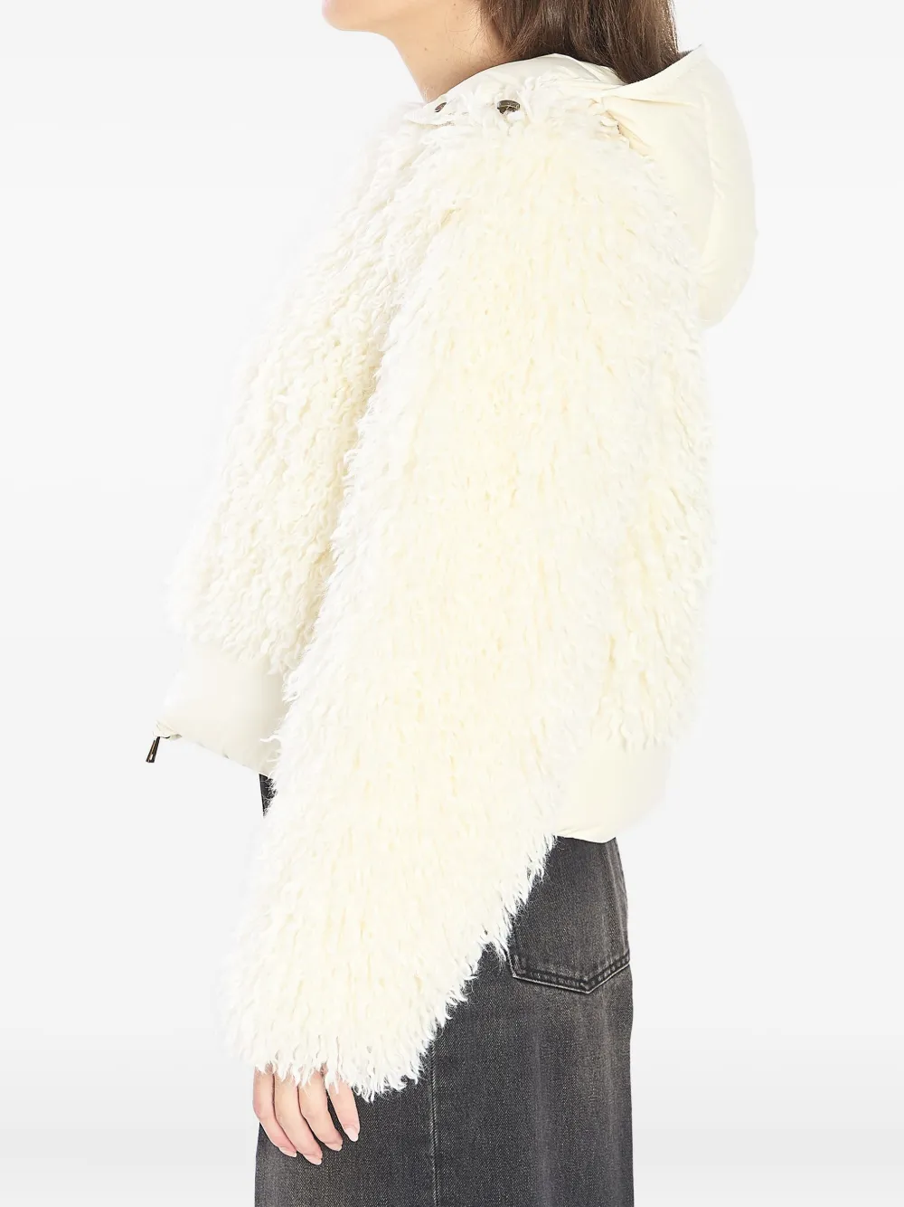 Moncler Vigiers Faux-fur Puffer Jacket In Neutral
