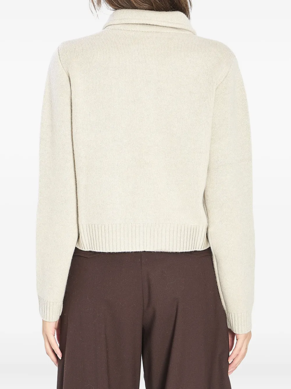 Lisa Yang Lynna Pointed-collar Buttoned Cardigan In Neutral