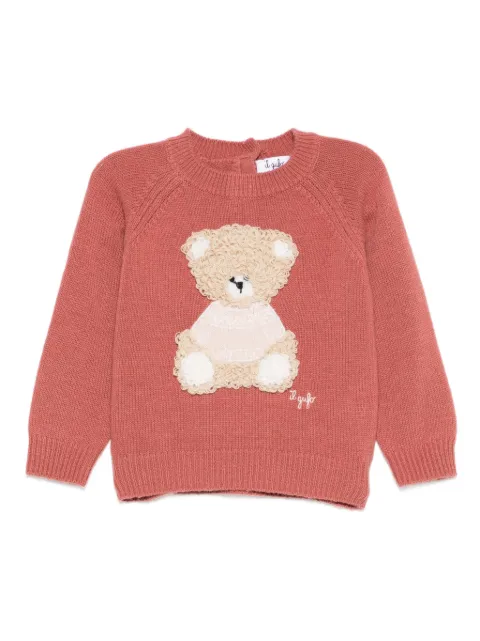 Il Gufo teddy bear-appliqué jumper