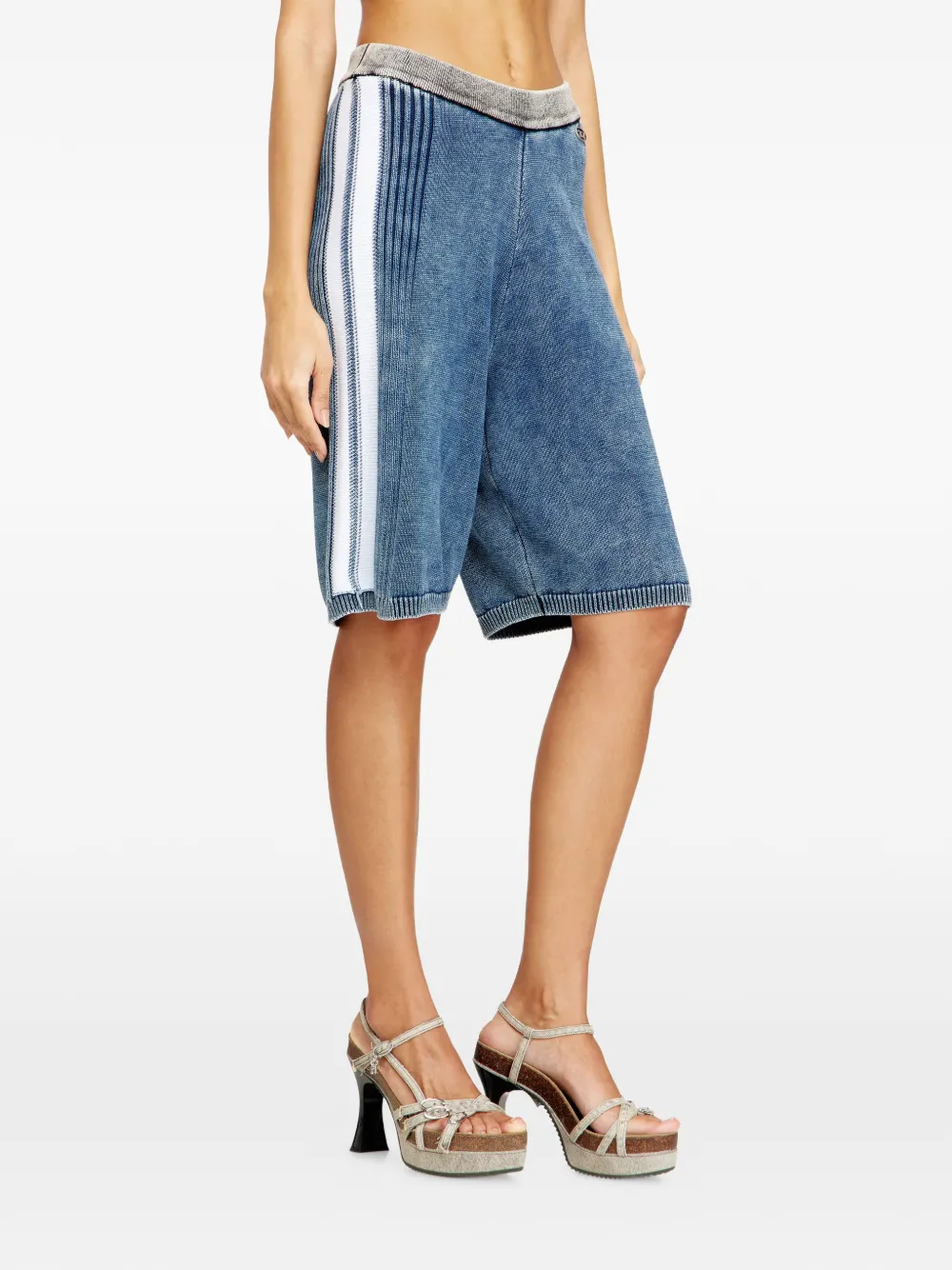  Diesel M-esther Denim-effect Shorts - Blue 