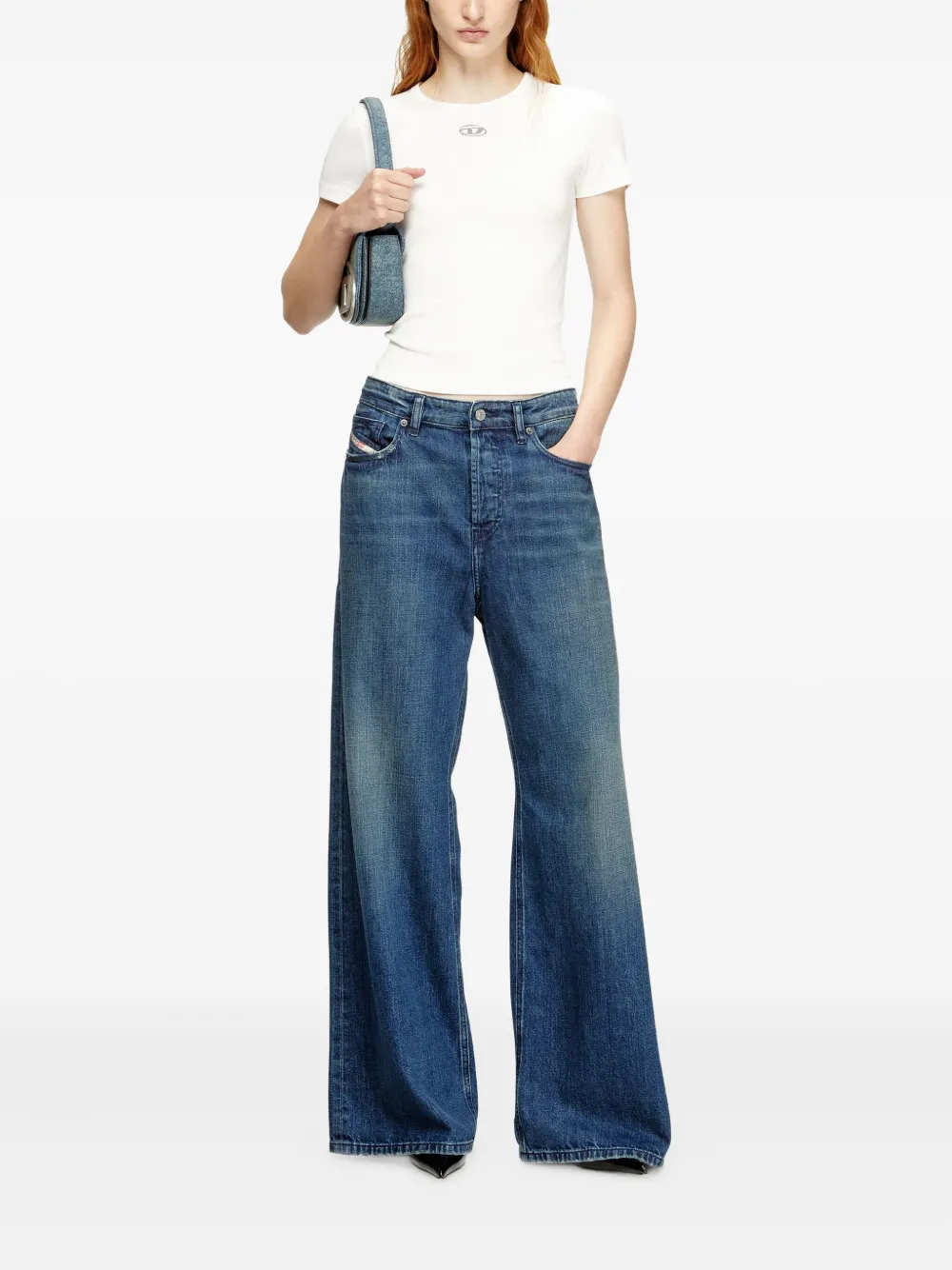 Diesel T-ele-long-od Top In White