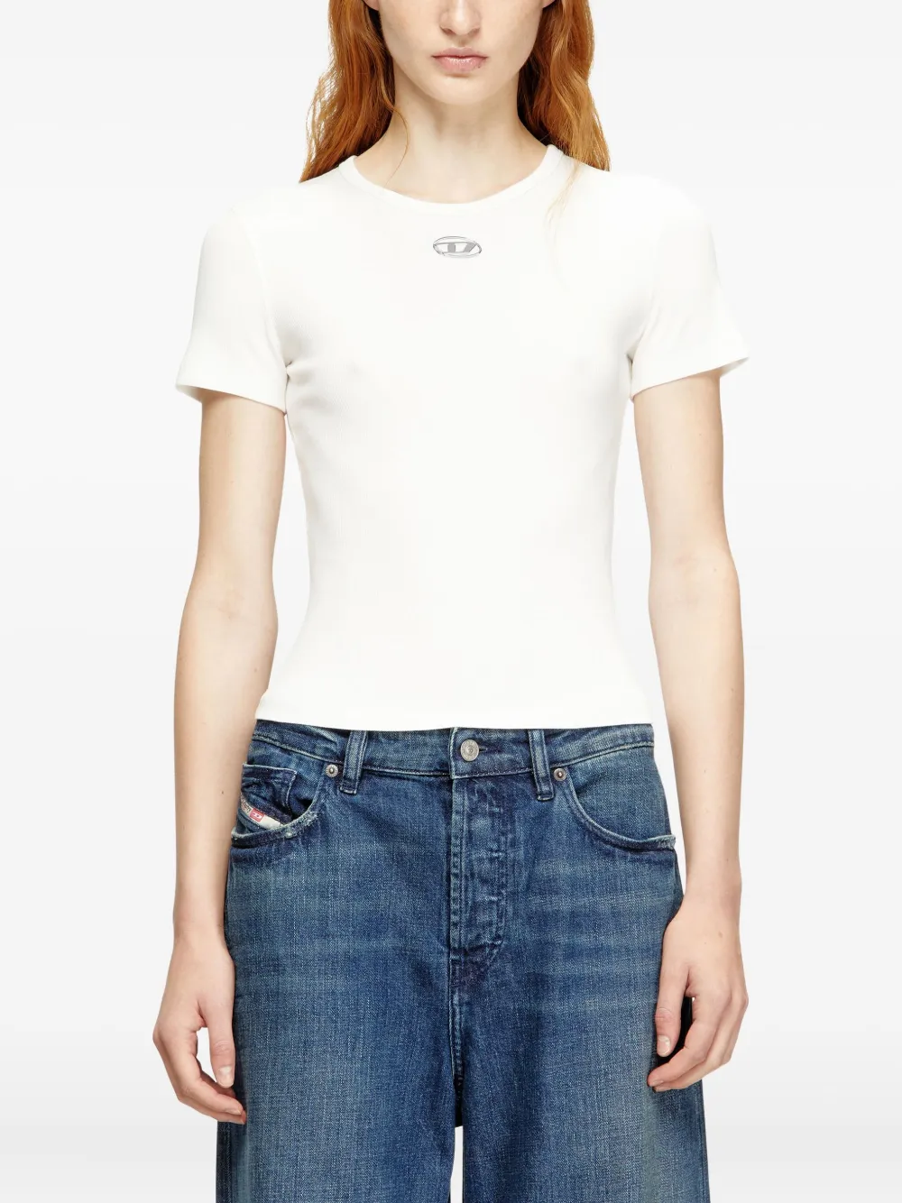 Diesel T-ele-long-od Top In White