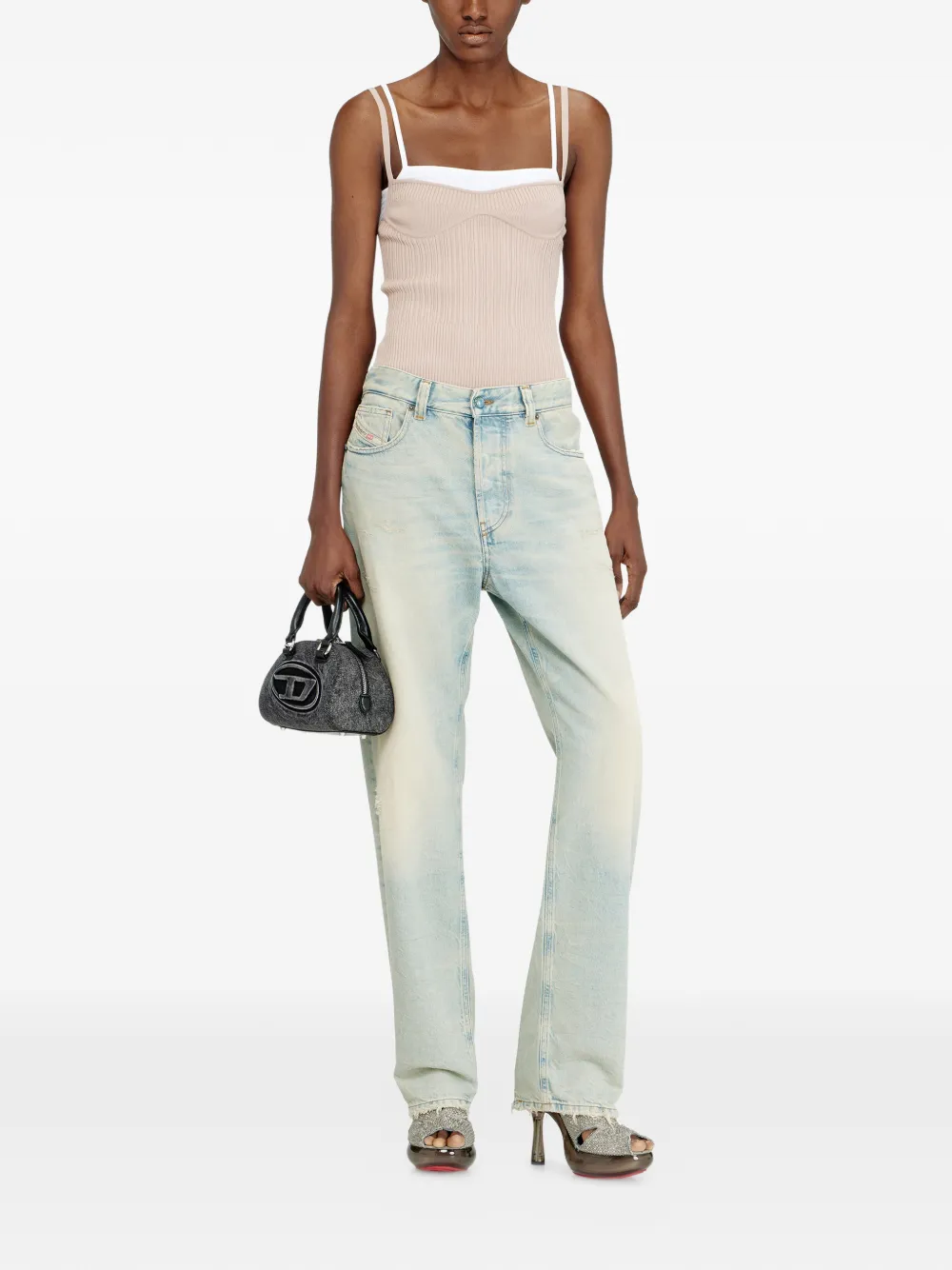  Diesel Ribbed Strap T-shirt - Neutrals 