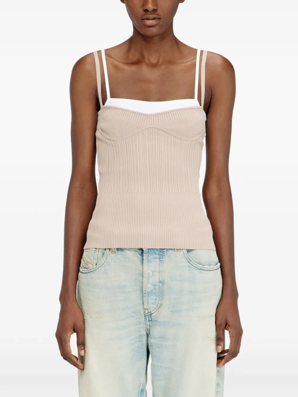  Diesel Ribbed Strap T-shirt - Neutrals 