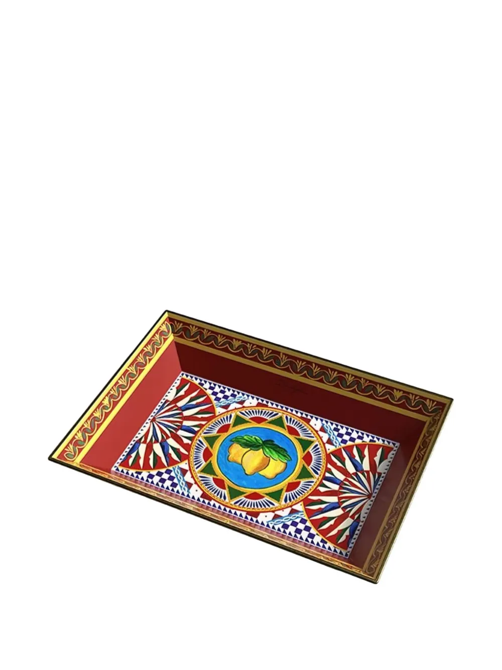 Dolce & Gabbana printed decorative tray (26cm x 18.5 cm) | Red | Image 1