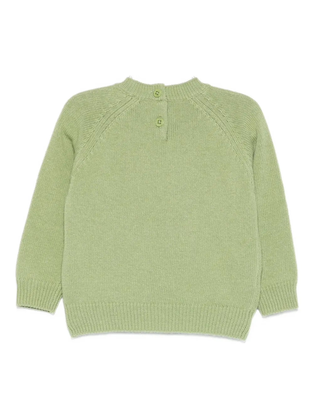 Il Gufo Teddy Bear-appliqué Jumper In Green