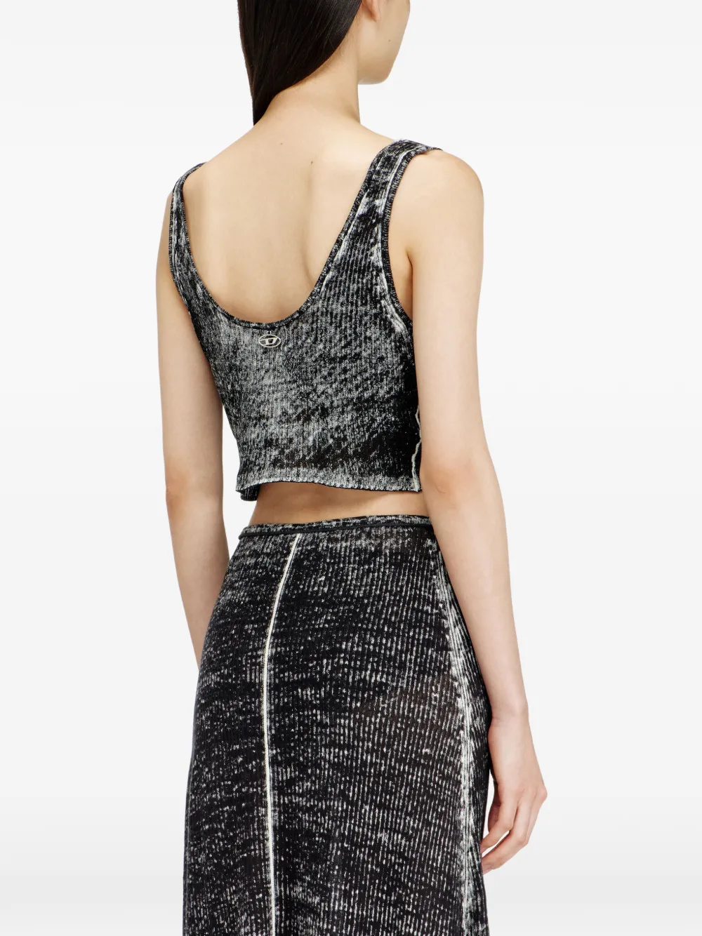 Diesel M-Lilas geknoopte cropped tanktop Zwart