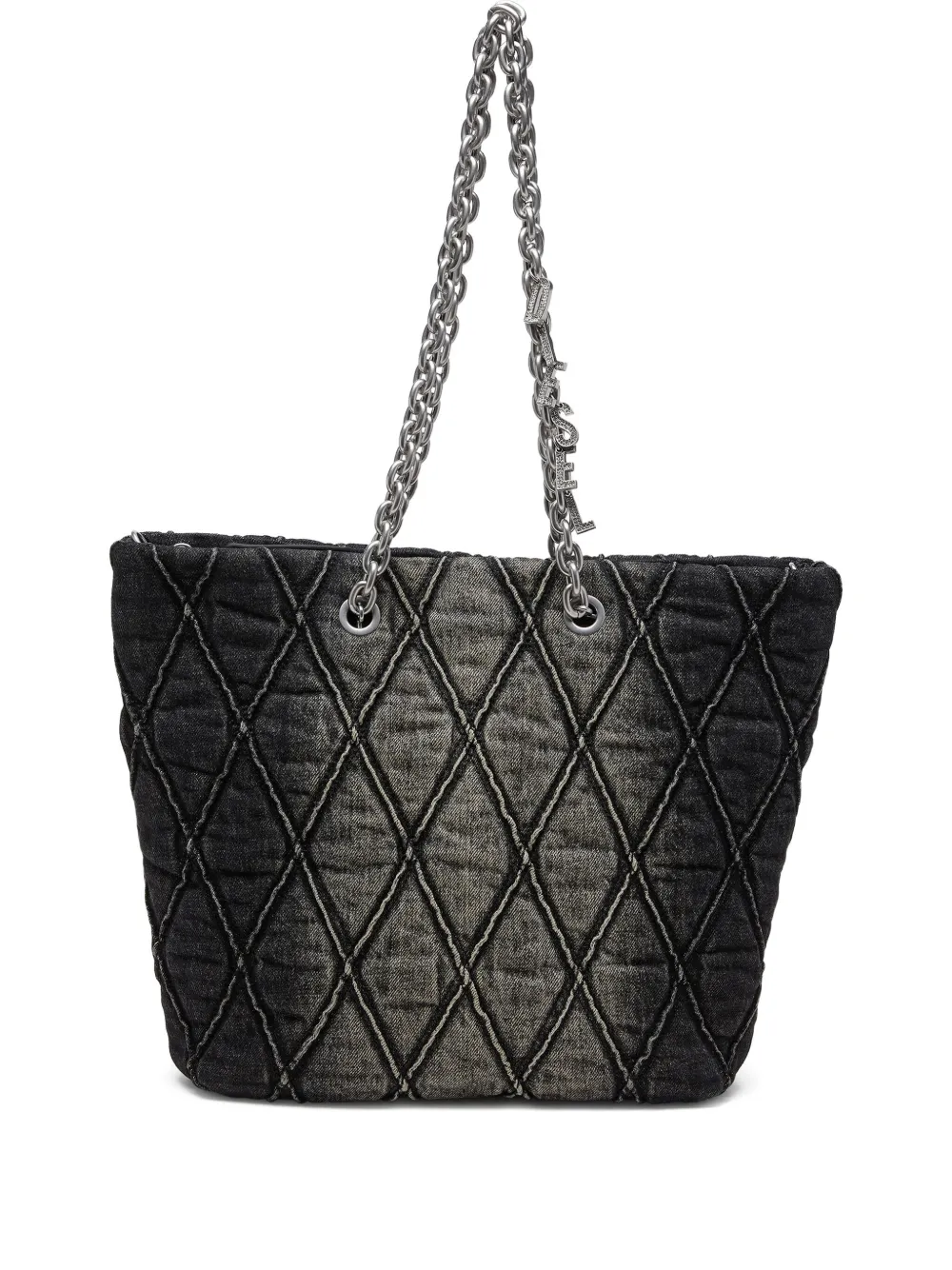 Diesel Borsa tote Charm-D trapuntata - Nero