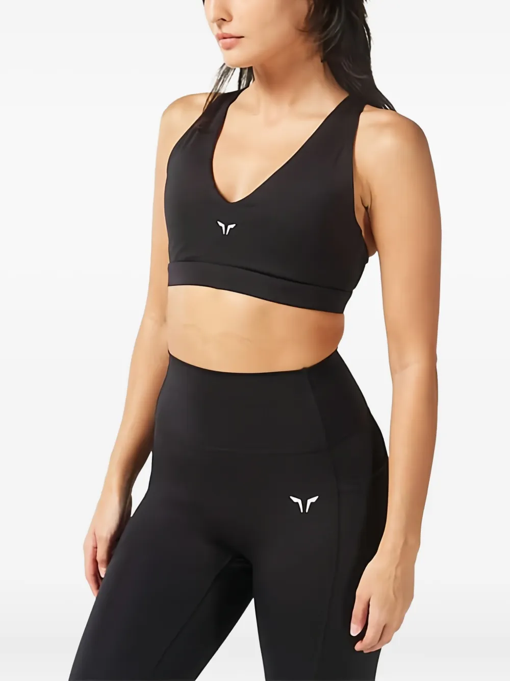 Squatwolf V-neck Criss-cross Bra In Black