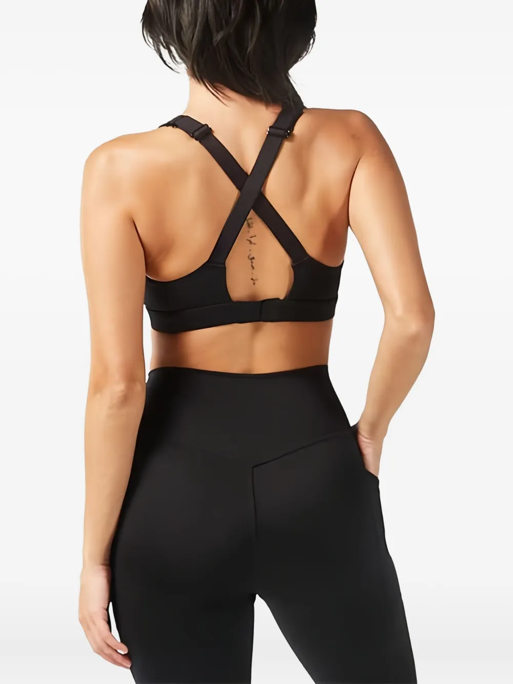 Squatwolf V-neck Criss-cross Bra In Black