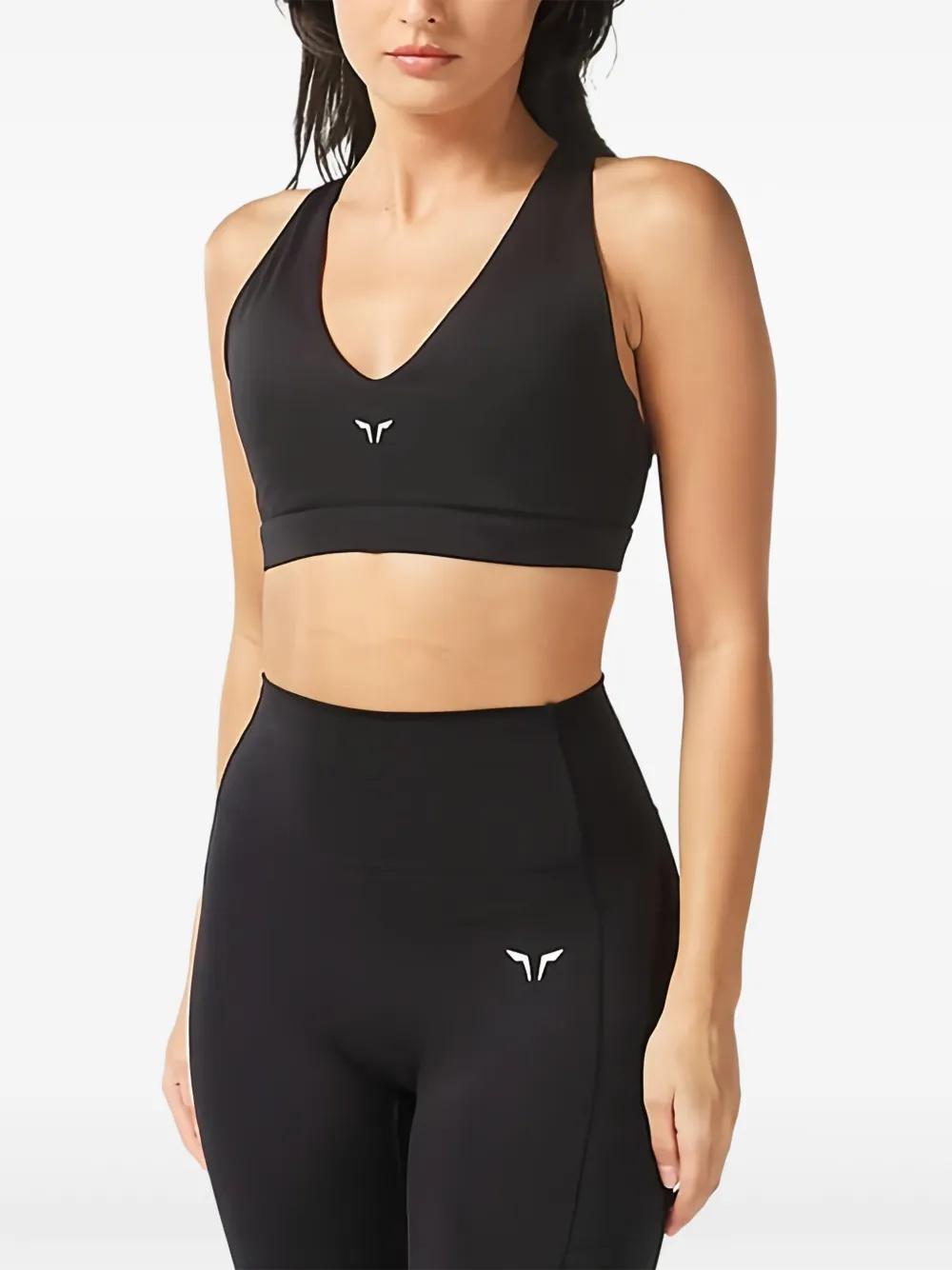 Squatwolf V-neck Criss-cross Bra In Black