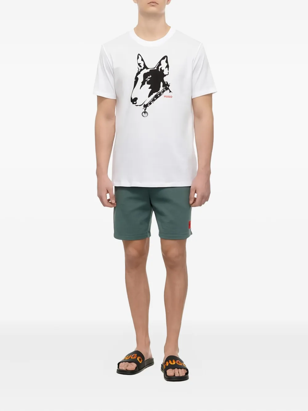 Hugo Boss Drawstring Jersey Shorts In Green