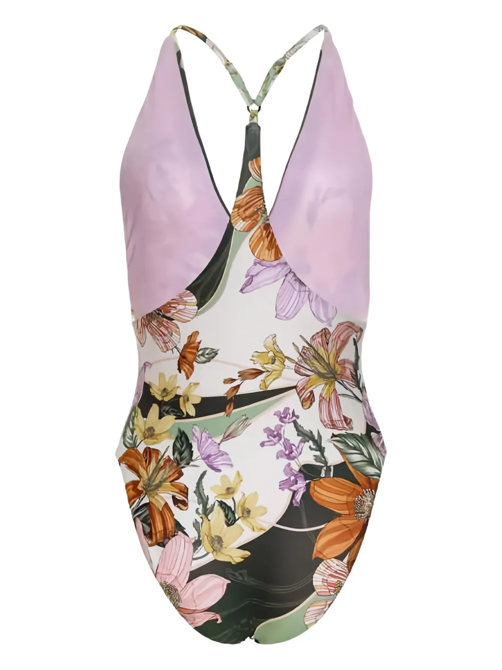 Agua Bendita Badpak met bloemenprint Wit