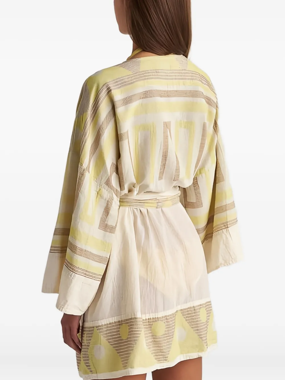 Pearl & Caviar Zakar Striped Tie Top In Neutral