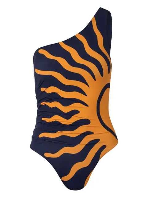 Cala de la Cruz Porto one-shoulder printed one-piece
