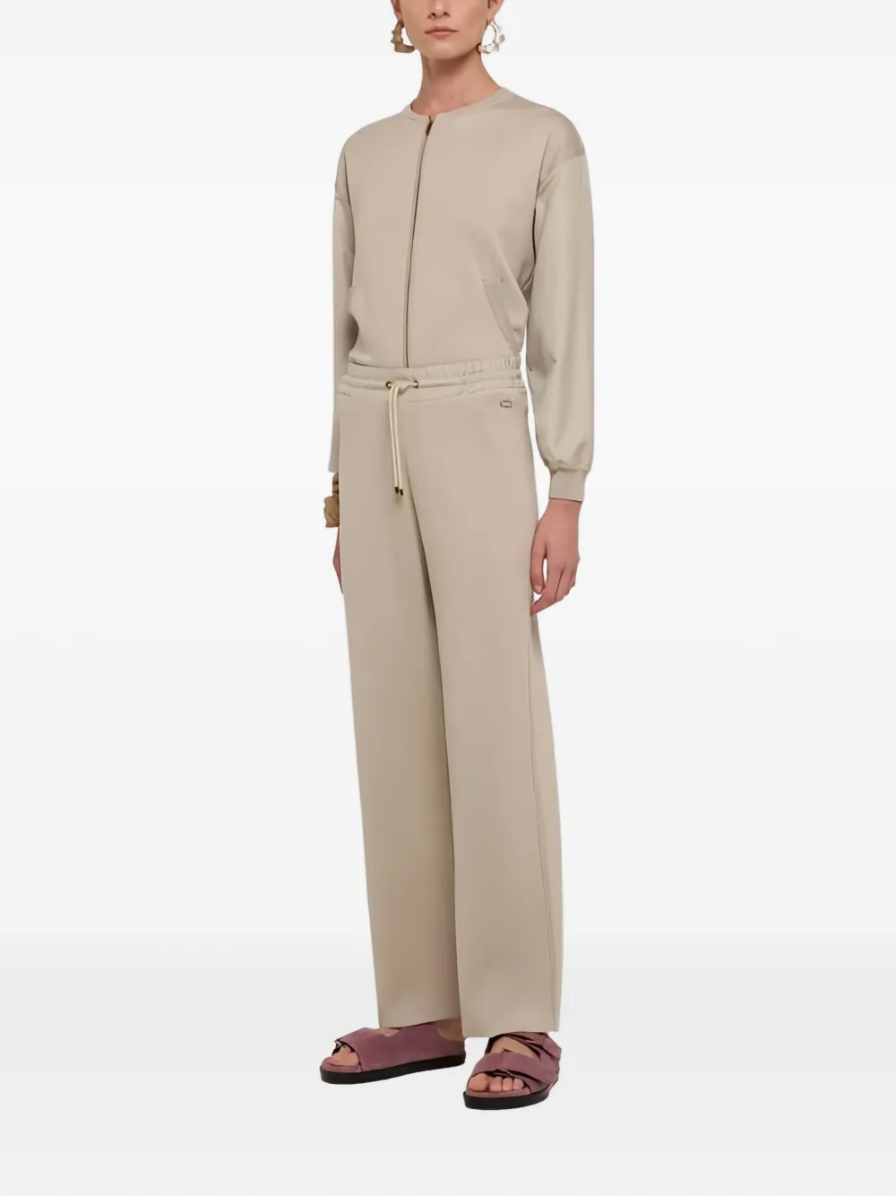 Agnona Broek met trekkoordtaille - Beige
