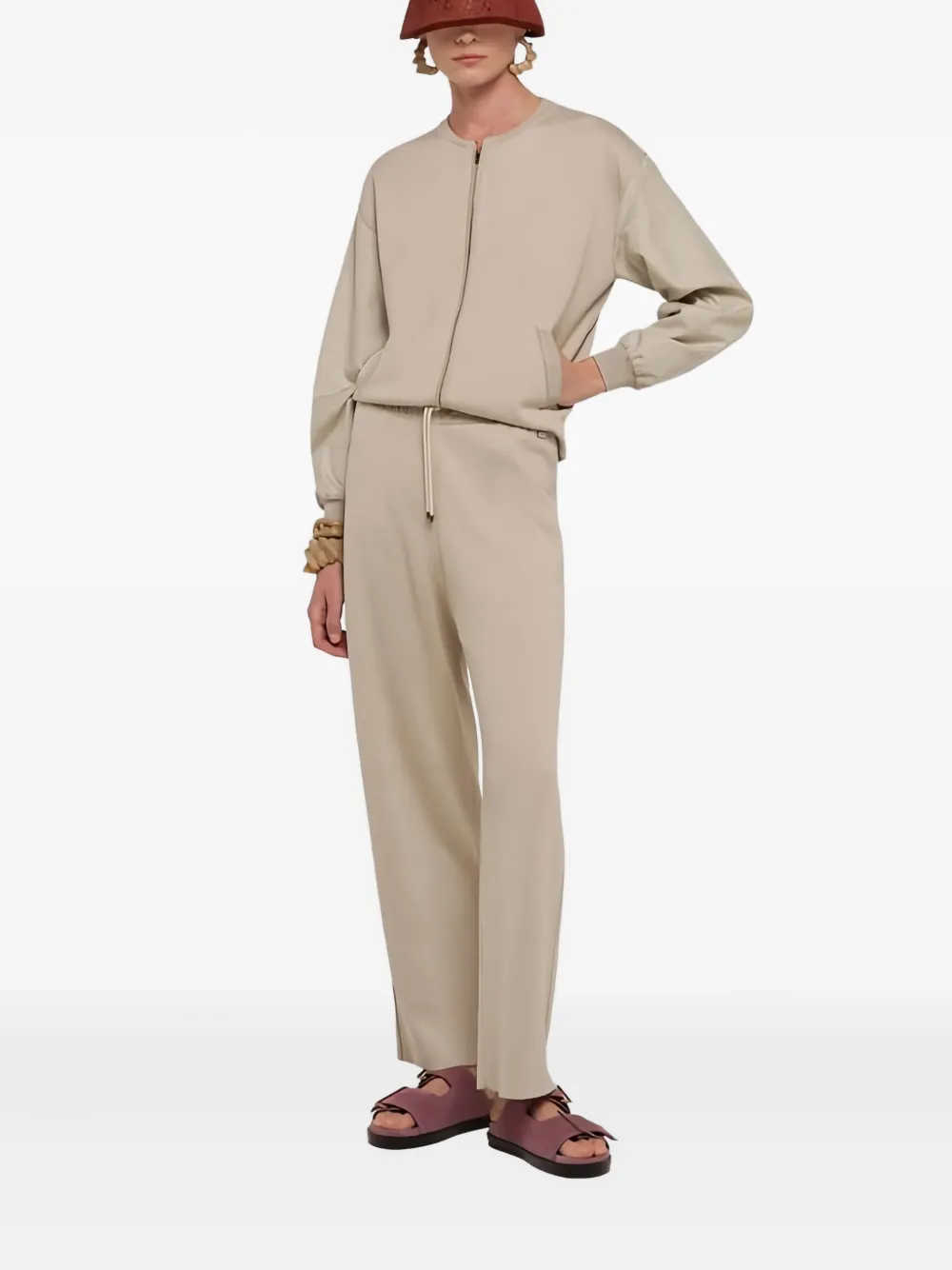 Agnona Drawstring-waist Trousers In Neutral