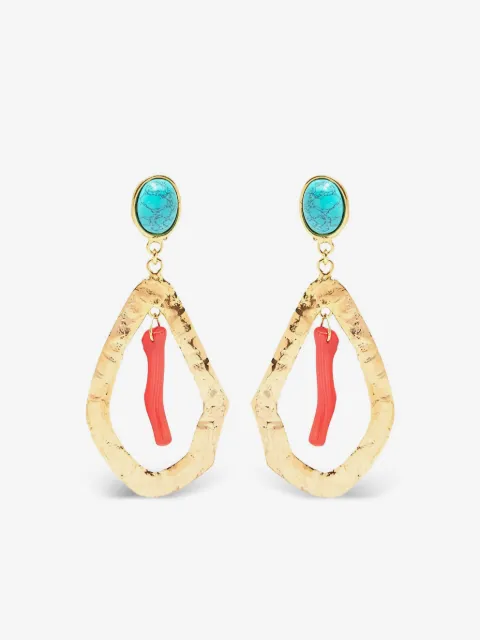 Sylvia Toledano aretes con dije de piedra