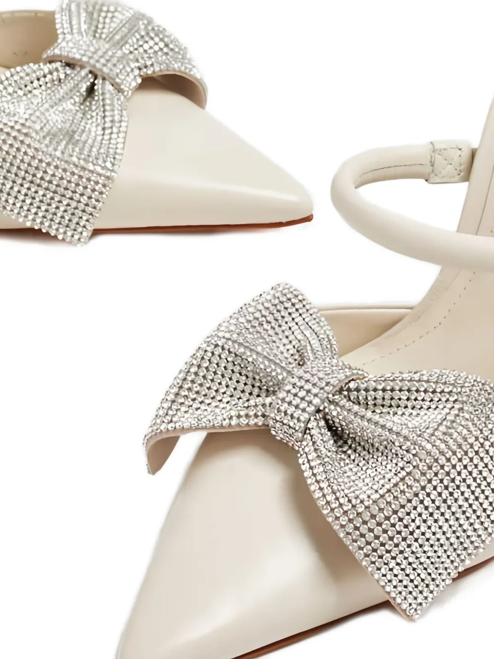 Schutz 100 mm leren sandalen met hak Beige