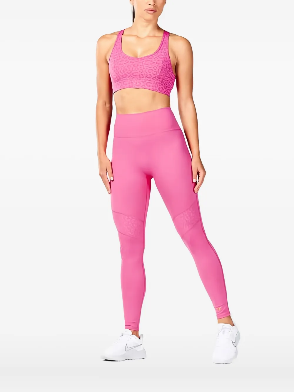 Squatwolf Printed Crossover Sports Bra In Pink