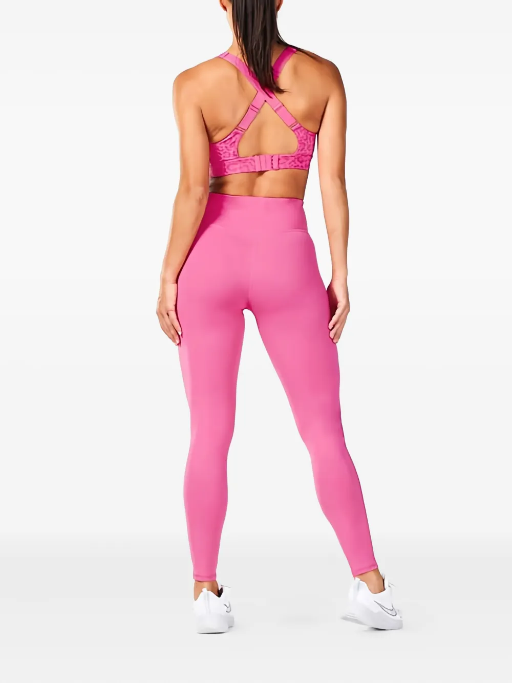 Squatwolf Printed Crossover Sports Bra In Pink
