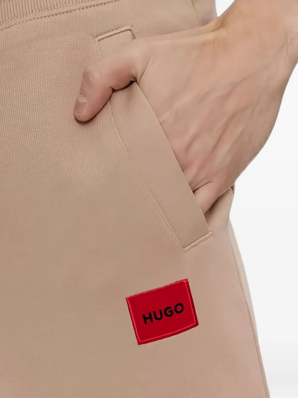 Hugo Boss Drawstring Track Pants In Neutral