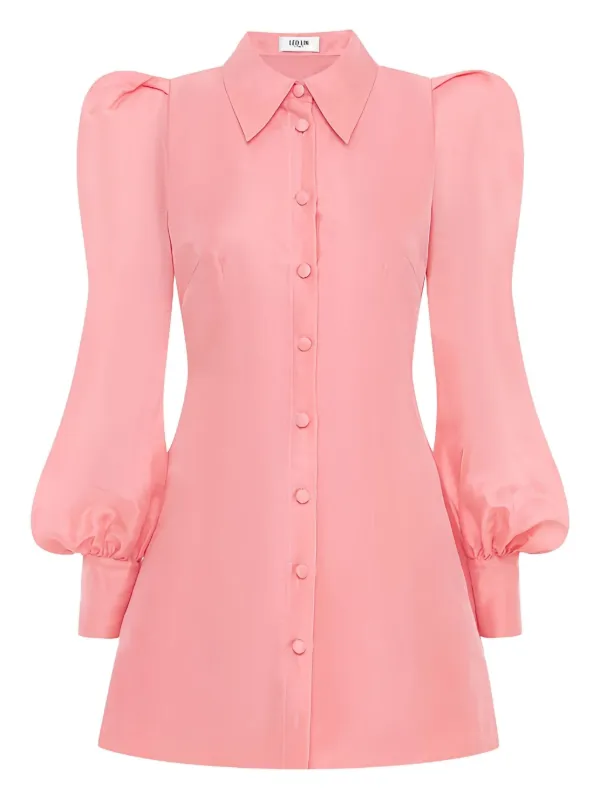 Leo Lin Buttoned Mini Dress | Pink | FARFETCH Leo Lin Buttoned Mini Dress | Pink | FARFETCH