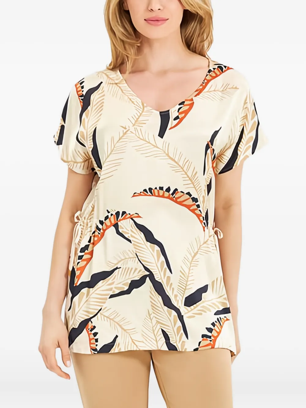 Louis Fèraud V-neck Printed Pyjamas (set Of Two) In Neutral