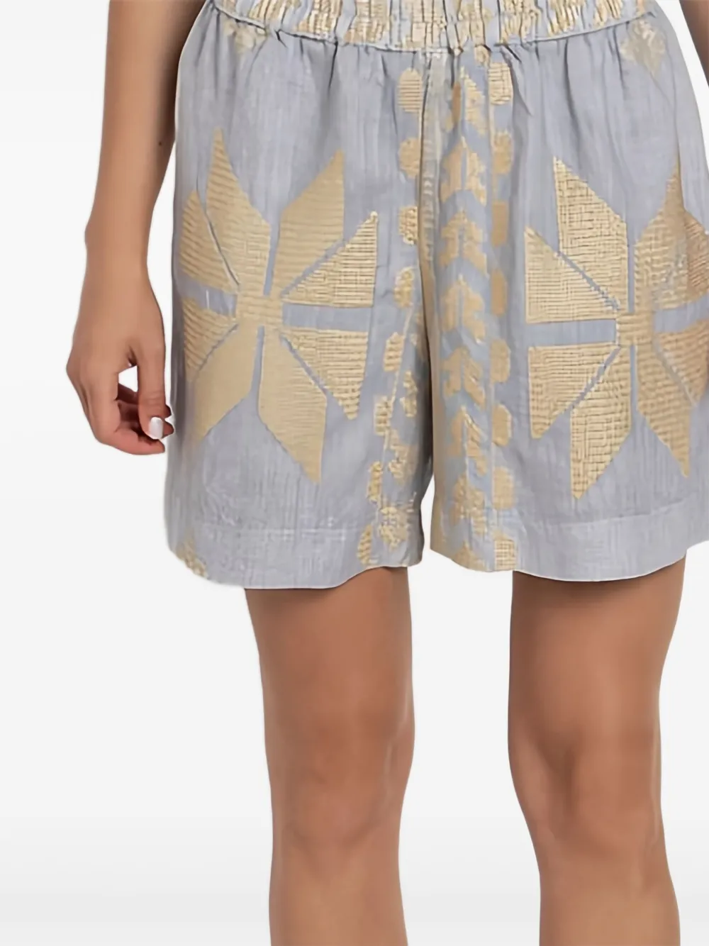 Greek Archaic Kori Elasticated-waistband Shorts In Gray