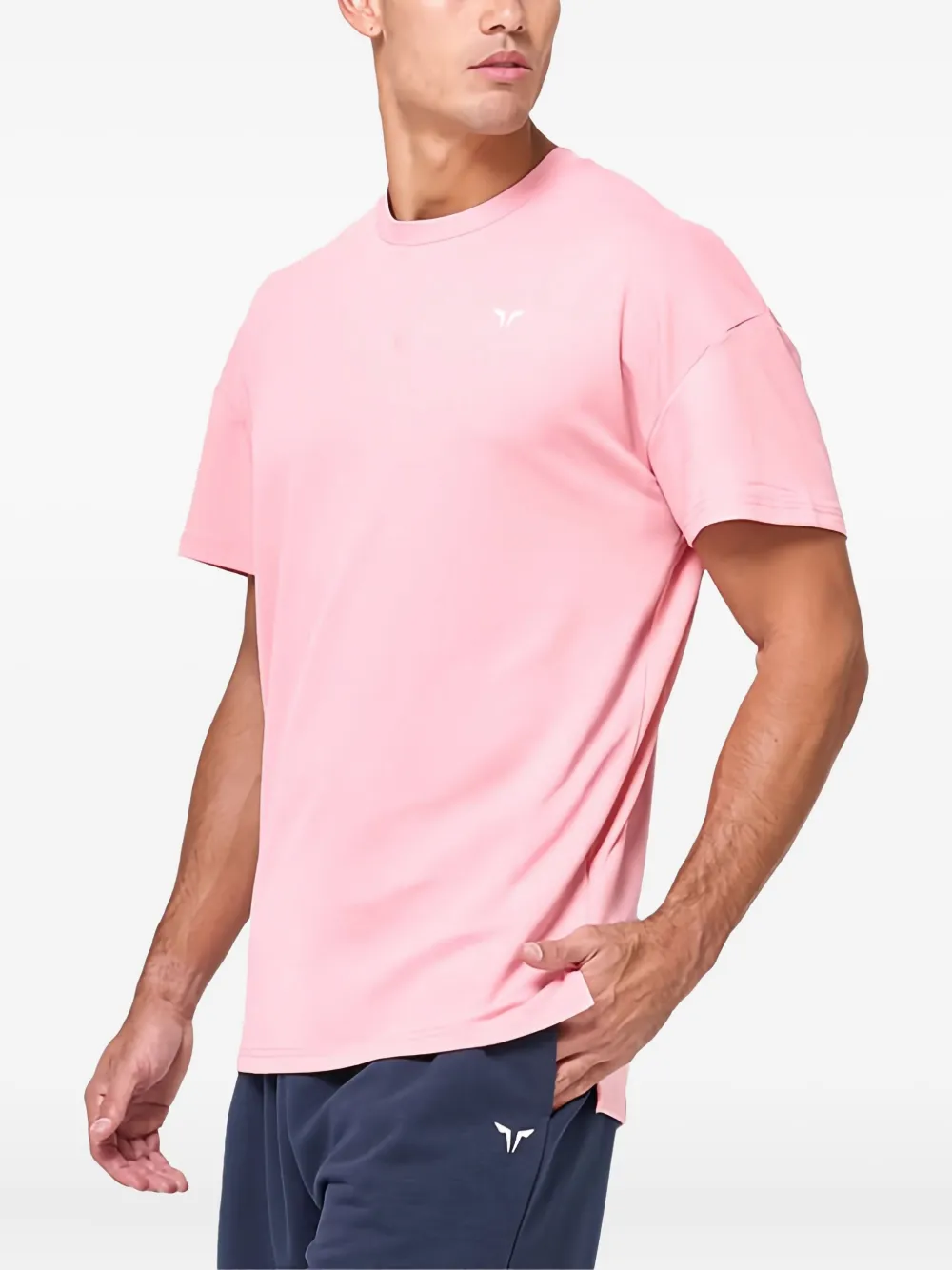 SQUATWOLF playera con logo y abertura lateral | rosado | Image 1